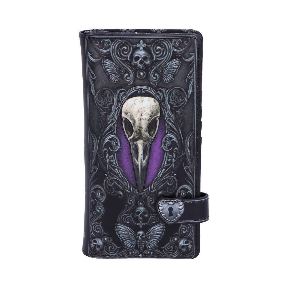 9650 Edgar Allen Poe Nevermore Raven Wallet, Gothic Purse with Baroque